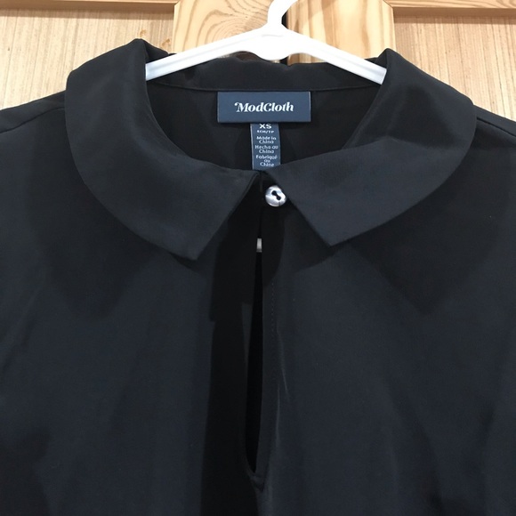 ModCloth off to never Neverland Shift dress black minimalist Peter Pan classy - Picture 5 of 7